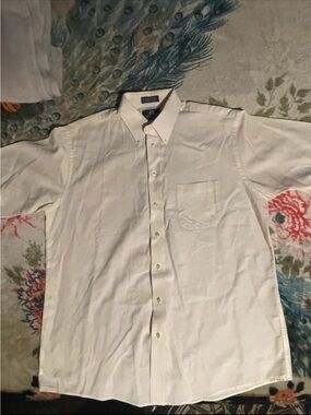 stafford white short sleeve dress shirts Mens Shirt size 16 White Stafford shirt size 16 White shirt size 16 Dress  Shirt